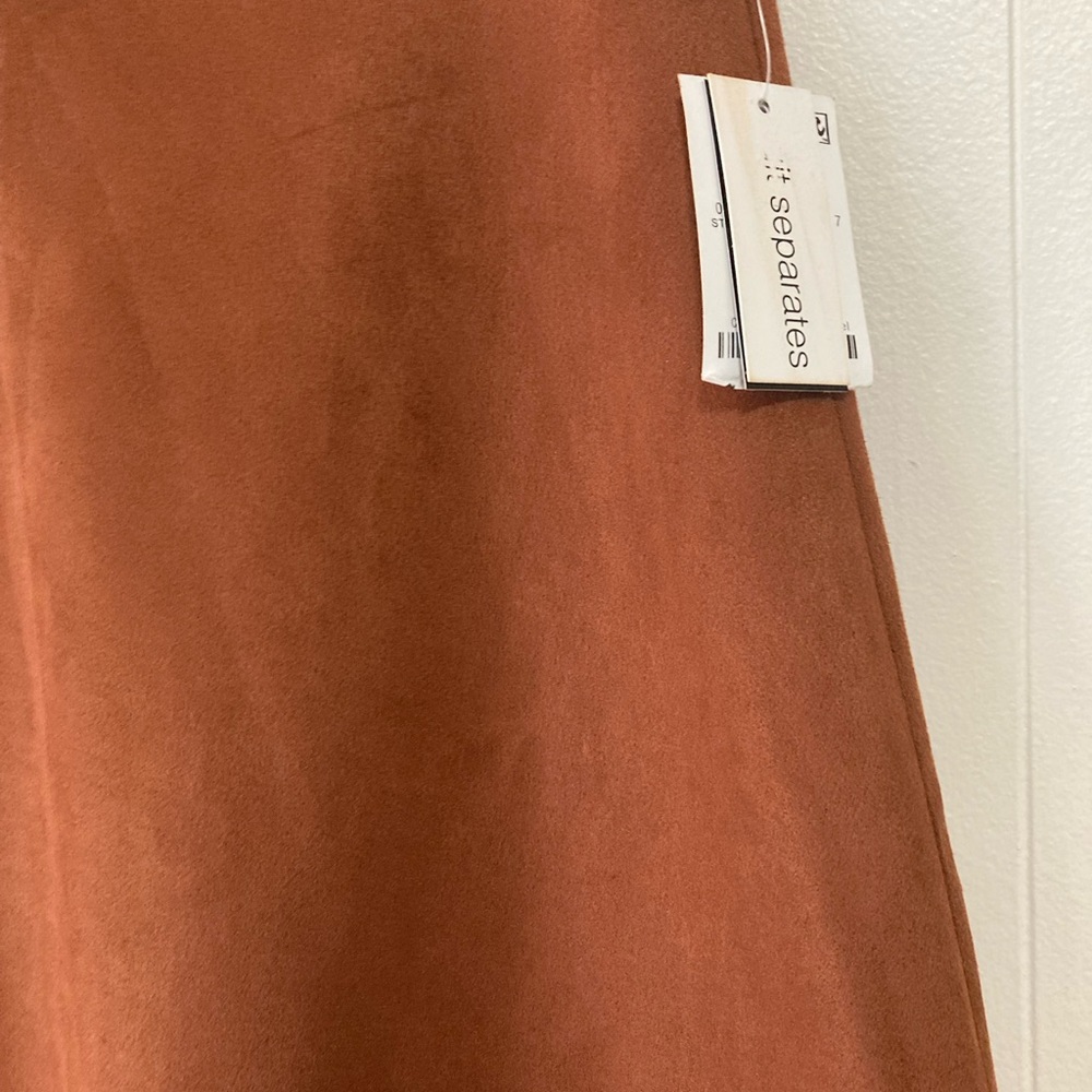 Bar lll Suade Dark Clay A Line High Rise Mini Skirt Size 0 - Picture 6 of 13